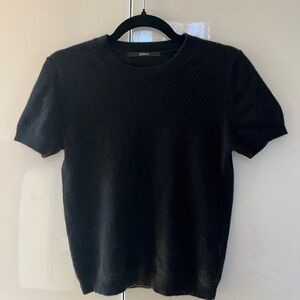 Quince Black Short Sleeve Cashmere Sweater
